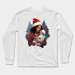 Afrocentric Mother & Child Christmas Long Sleeve T-Shirt